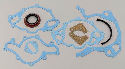 FELPRO Gaskets, Timing Cover Set, Front Entry Seal, Cork/Rubber, For Ford, Windsor, Small Block Kit, Late/EFI.