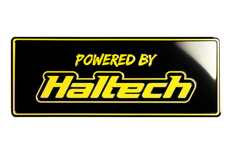 Powered By Haltech Vanity Plate
Length: 380mm x 140mm