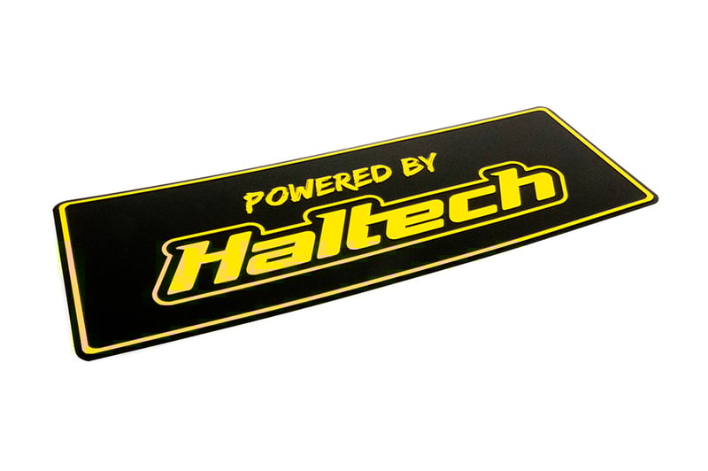Powered By Haltech Vanity Plate
Length: 380mm x 140mm