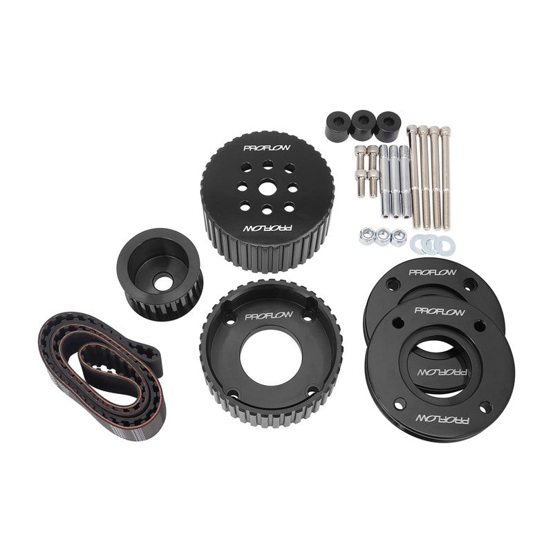 Proflow Gilmer Belt Drive Kit, For Holden V8 EFI 5.0L VN-VS Commodore, Billet Aluminium, Black Anodised