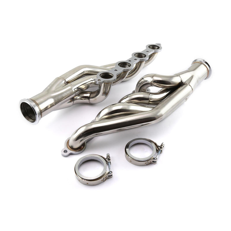 Proflow Exhaust Headers, Stainless Steel Turbo V-Band , SB Chev, 1-7/8in. Primary, Front Mount, V Bands, Set