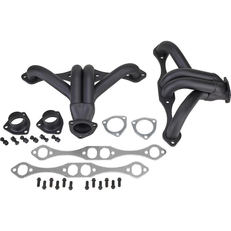 Proflow Exhaust Headers, 1- 5/8'' Tight-Fit Block Huggers SB Chev, Black Ceramic, Set