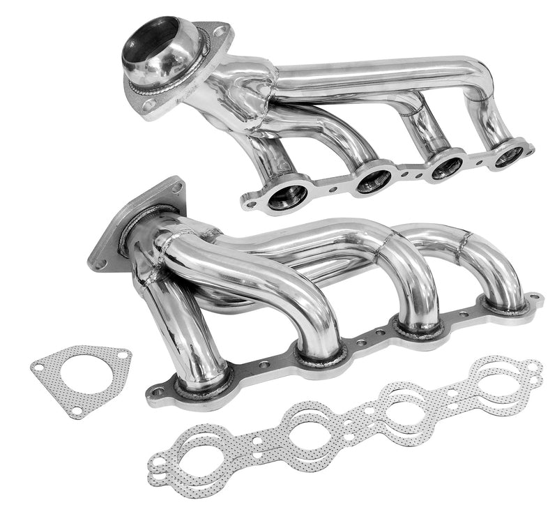 Proflow LS Exhaust Headers, Tight-Fit 1-5/8'' Block Huggers, Chevrolet Holden LS1 LS2 Rear Outlet, Stainless Steel, Set