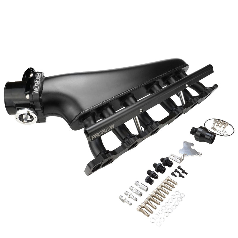 Proflow Intake Manifold Kit, Fabricated Aluminium, For Nissan, Commodore RB30, Inlet Plenum, 90mm Throttle Body, Fuel Rail Kit