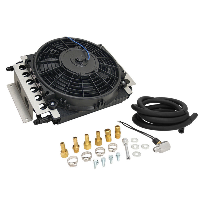 Proflow Transmission Cooler Kit, Dual Core, 400mm x 292mm x 127mm, 10'' 650CFM Fan, AN6 Inlets