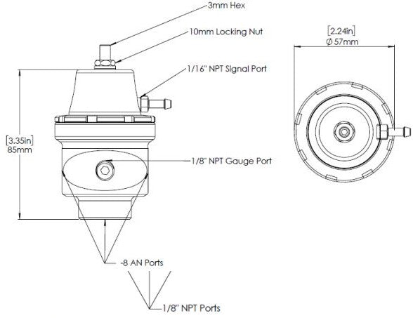FPR8 Fuel Pressure Regulator Suit -8AN